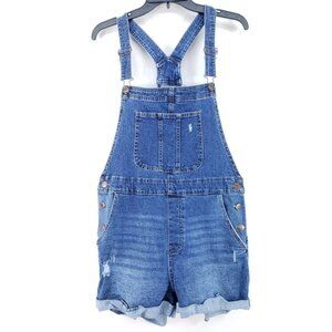 NoBo Distressed Denim Shortalls Juniors Size XL 15/17 Stretch